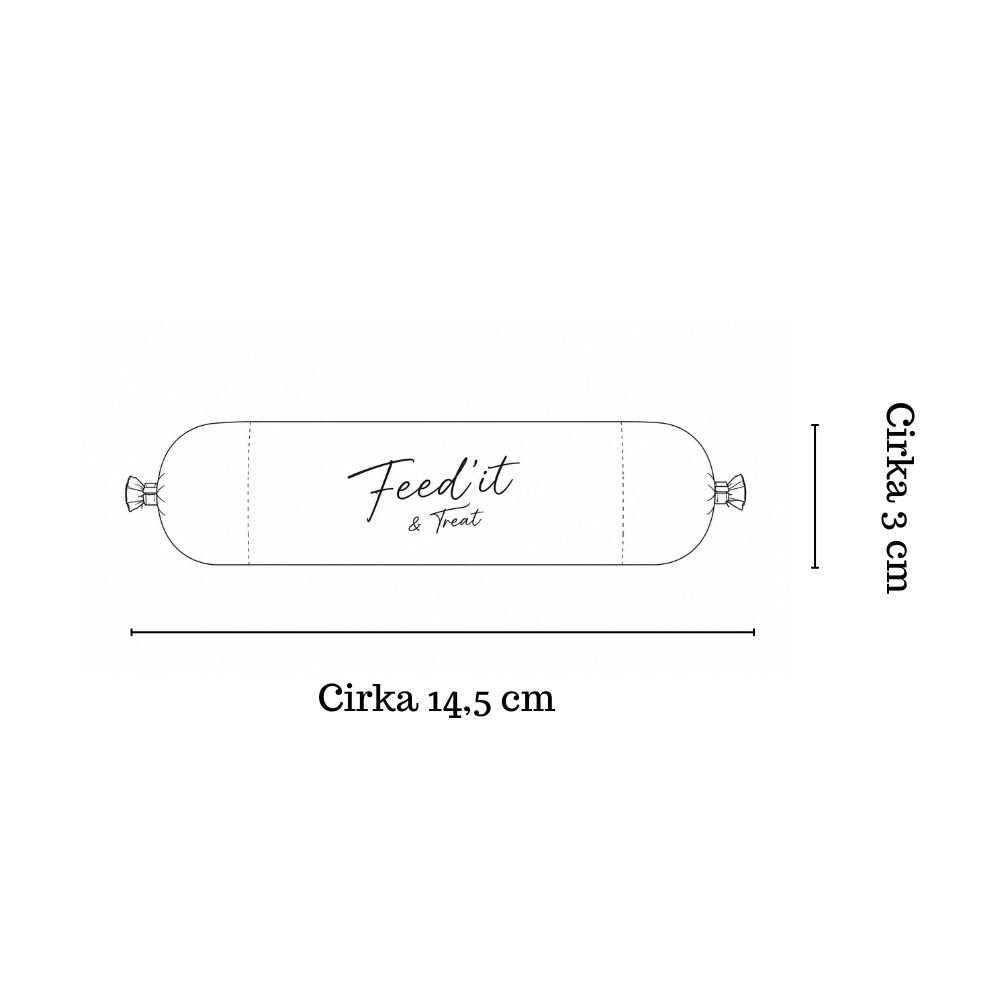 Feedit & Treat Pure okse 100 g - naturlig okseskærepølse til hund og kat